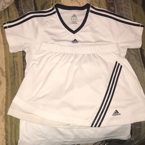 Adidas shirt and tennis skirt